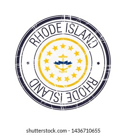 Great state of Rhode Island postal rubber stamp, vector object over white background