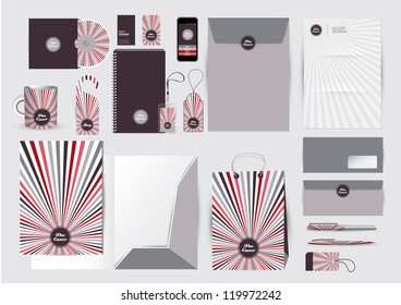 Great stationery design set in editable vector format