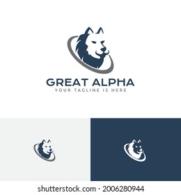 Great Strong Alpha Wolf Head Leader Business Logo