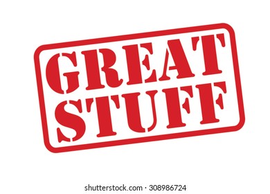 GREAT STUFF red Rubber Stamp over a white background.
