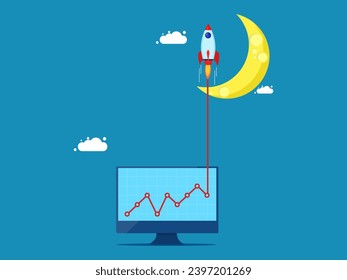 Great success. Graph on the monitor ascent to the moon 