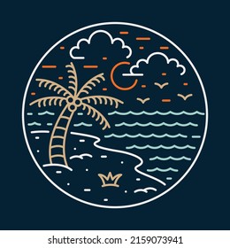 Great summer at beauty view of beach graphic illustration vector art t-shirt design