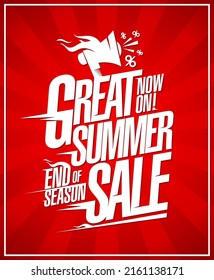 Great summer sale now on, end of season discounts, web banner template