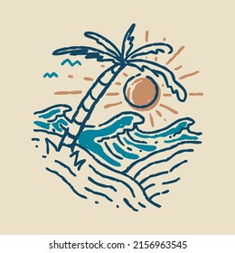 Great summer for surfing graphic illustration vector art t-shirt design