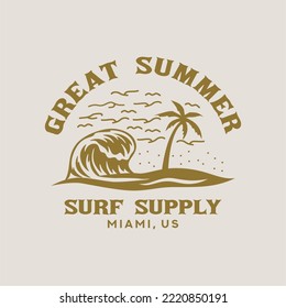 großartige sommerliche Vektorgrafik für T-Shirt. perfekt für einfachen Stil
