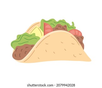 great taco design over white
