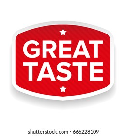 Great Taste Sticker Vector Red