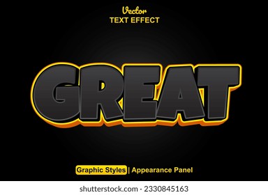 gran efecto de texto con estilo gráfico negro y editable.