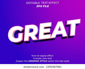 great  text effect, font editable, typography, 3d text. vector template