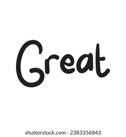 great text lettering on white background.