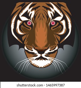 The Great Tiger Mask Vector Illustration