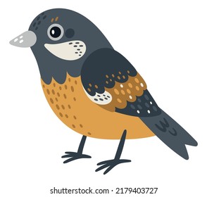 Great tit. Cute yellow winter bird character