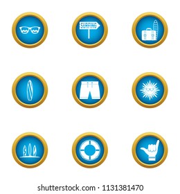 Great tour icons set. Flat set of 9 great tour vector icons for web isolated on white background