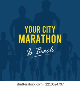 Great USA Marathon Banner Poster Design Print For Event And Advertisement 