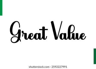 Great Value sale text in typography saying