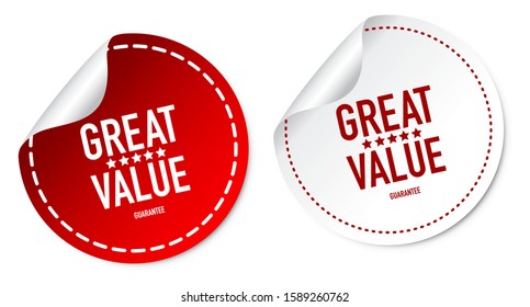 Tag value. 200% Value Sticker. Value Stick. Great value for money.