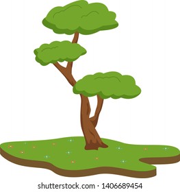 great vector bonsai plant or bonsai tree on the ground