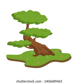 great vector bonsai plant or bonsai tree on the ground