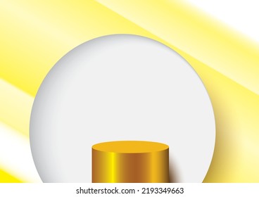 Great vector illustration, three dimensional low  in The background is a with geometric shape .illustration display product pastel  wallpaper business.art abstract white yellow  gold.