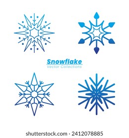 Great vector set of snowflake collections element. pack of flat snowflakes vector design