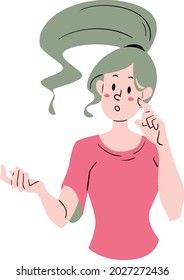 Great Vectorize Gesture of Beautiful Women or Girl with Color