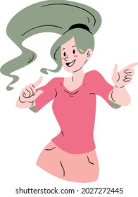 Great Vectorize Gesture of Beautiful Women or Girl with Color
