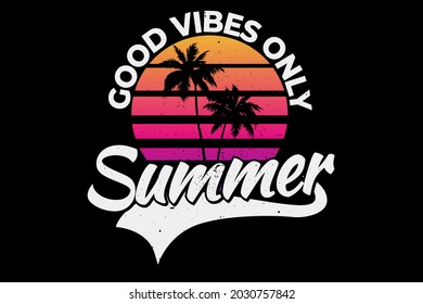 great vibes summer gradient palm style