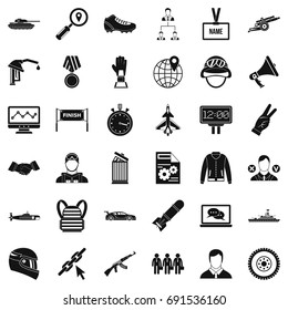 Great victory icons set. Simple style of 36 great victory vector icons for web isolated on white background