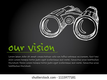 Great Vision - minimalist concept vector ilustration template - dark version