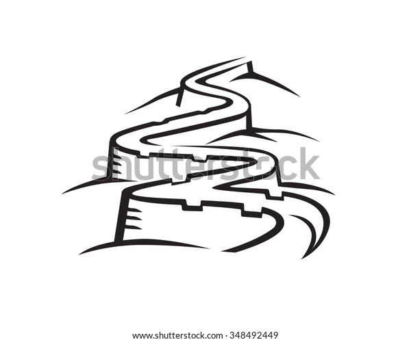 Great Wall China Stock Vector (Royalty Free) 348492449