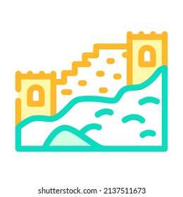 great wall of china color icon vector. great wall of china sign. isolated symbol illustration