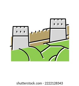 great wall of china color icon vector. great wall of china sign. isolated symbol illustration