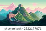 Great Wall of China flat design