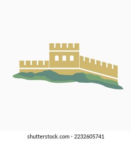 Great wall of china freehand drawing vector