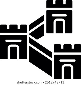 Great Wall Of China Glyph Icon Vector Design