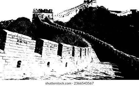 The Great Wall of China: high quality vector format image(art)