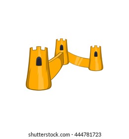 Great Wall of China icon in cartoon style on a white background