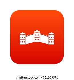 Great Wall of China icon digital red for any design isolated on white vector illustration