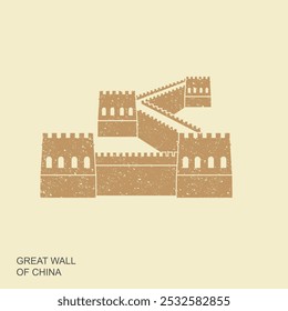 Great wall of China icon in flat style. Vector illustration in retro style, great wall of china vector icon designs can be used for mobile, ui, web