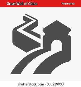 Great Wall of China Icon. Professional, pixel perfect icon optimized for both large and small resolutions. EPS 8 format.