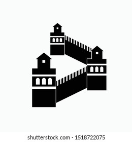 Great Wall of China icon vector sign symbol isolated