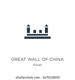 Gran pared de vectores de icono de porcelana. Gran pared plana de moda icono de porcelana de una colección asiática aislada en fondo blanco. La ilustración vectorial se puede utilizar para diseño gráfico web y móvil, logotipo, eps10