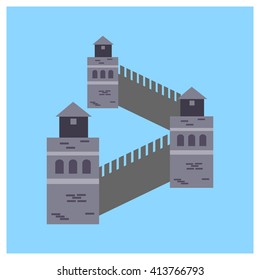 great wall of China illustration