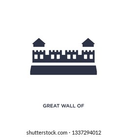 great wall of china isolated icon. Simple element illustration from asian concept. great wall of china editable logo symbol design on white background. Can be use for web and mobile.