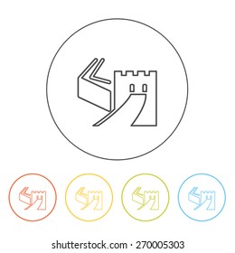 Great Wall of China line icon. Vector illustration of Great Wall.