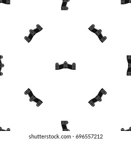 Great Wall of China pattern repeat seamless in black color for any design. Vector geometric illustration