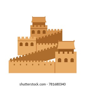 Great Wall of China. Simple flat vector illustration. 