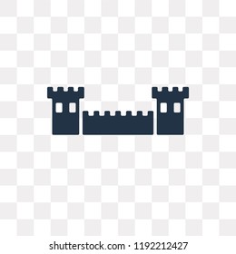 Great wall of china vector icon isolated on transparent background, Great wall of china transparency concept can be used web and mobile