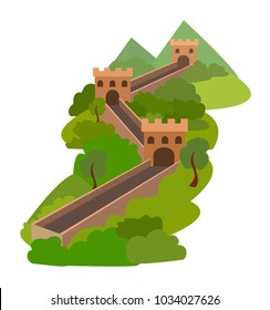 Great wall of China. Vector illustration.