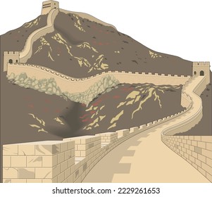 Great Wall of China Vector Illustration